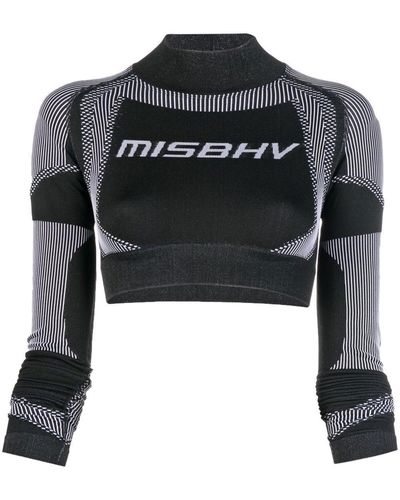 MISBHV Top corto con logo estampado - Negro