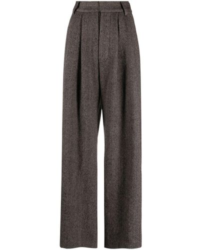 Uma Wang Pantaloni ampi con pieghe - Grigio