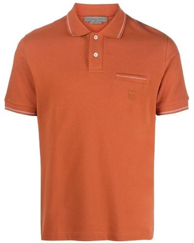 Corneliani Short-sleeve Cotton Polo Shirt - Orange