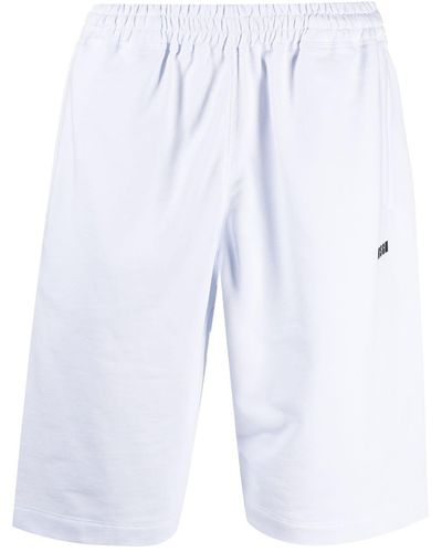 MSGM Shorts mit Logo-Print - Weiß
