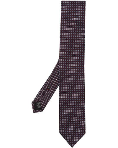 Zegna Silk Tile-print Tie - Purple