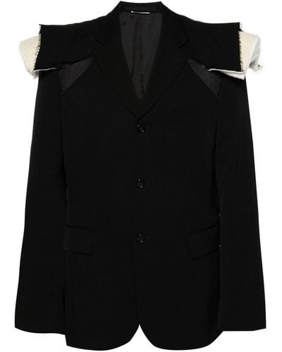 Comme des Garçons Deconstructed-shoulders Wool Blazer - Black
