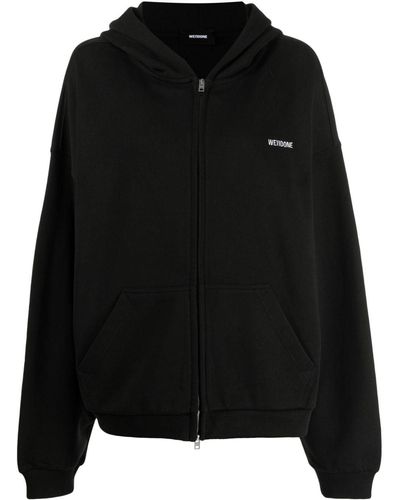we11done Logo-embroidered Zip-front Hoodie - Black