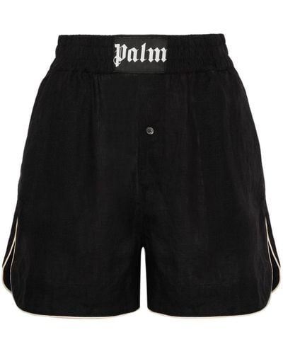 Palm Angels Shorts Met Logopatch - Zwart
