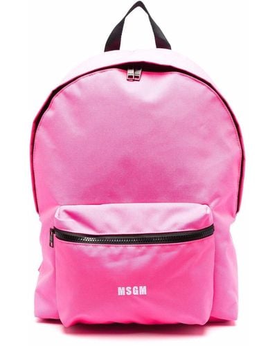 MSGM Mini Logo-print Backpack - Pink