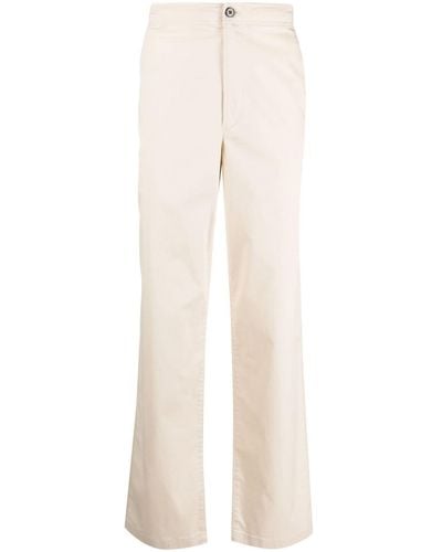 Theory Flared Cotton Chino Trousers - Natural