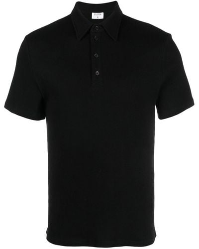Filippa K Ribbed Short-sleeved Polo Shirt - Black