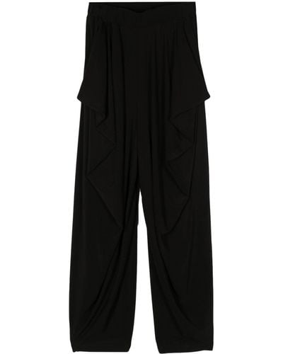 Issey Miyake Pantalones ajustados drapeados - Negro