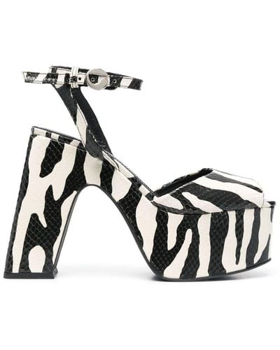 Coperni Zebra-print Platform-sole Sandals - White