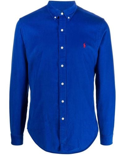 Polo Ralph Lauren Ribfluwelen Overhemd - Blauw