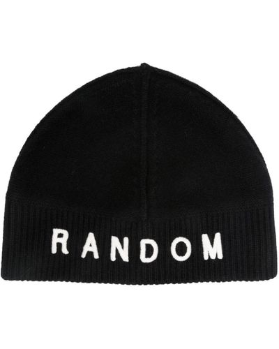 Random Identities Logo-embroidered Wool Blend Beanie - Black