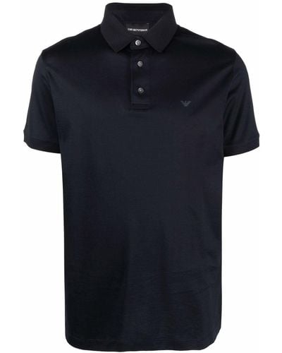 Emporio Armani Poloshirt Met Adelaarprint - Blauw