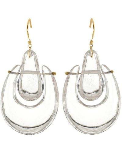 Ten Thousand Things 18kt Yellow Gold Large O'keeffe Crystal Earrings - White