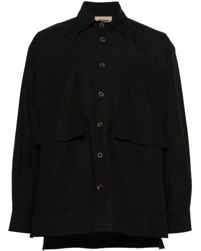 Uma Wang Chemise en popeline à manches longues - Noir