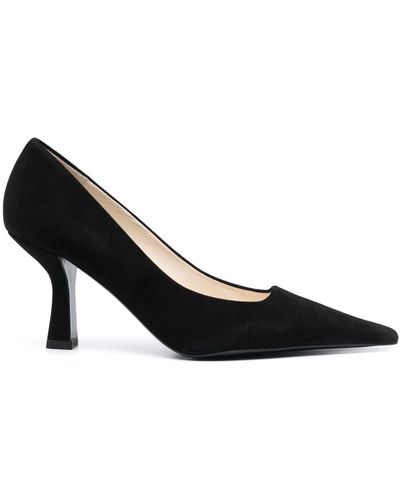 Sandro Pointed-toe 90mm Suede Court Shoes - Black