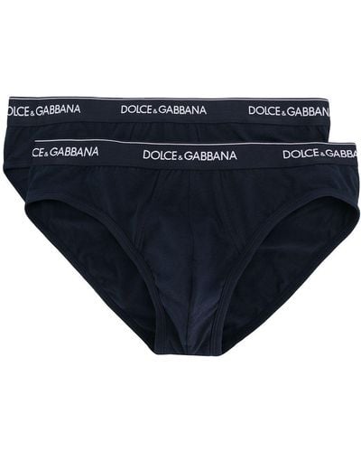Dolce & Gabbana Slip Met Logo - Blauw