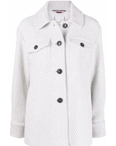 Tommy Hilfiger Herringbone Woven Shirt Jacket - Gray