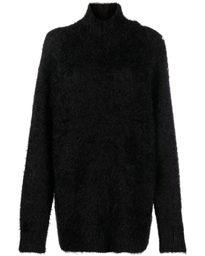ROTATE BIRGER CHRISTENSEN Yin Yang Buttoned Knit Sweater - Black