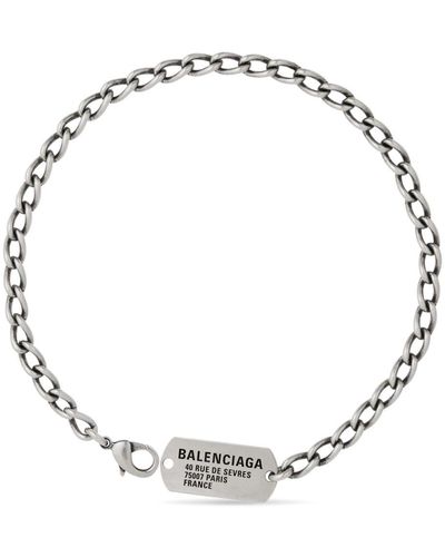 Balenciaga Tags Chain-link Choker - White