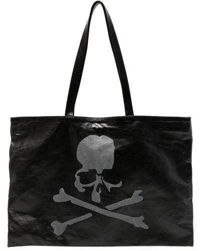 MASTERMIND WORLD Skull-print Leather Tote Bag - Black