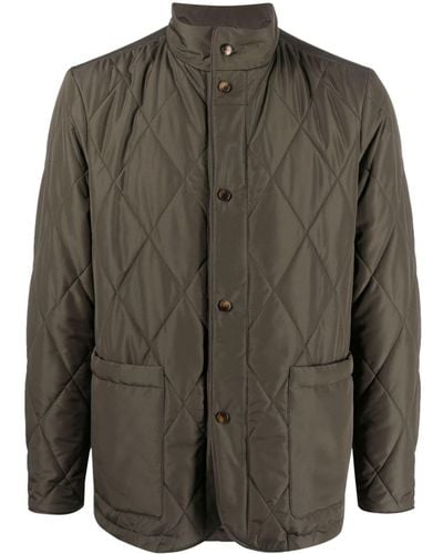 Canali Quilted Lightweight Jacket - Green