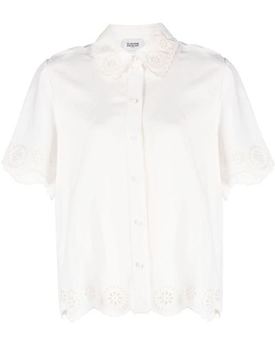 Claudie Pierlot Broderie-anglaise Short-sleeve Shirt - White