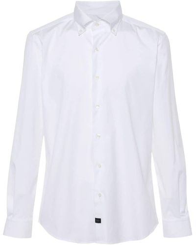 Fay Plain Cotton Shirt - ホワイト