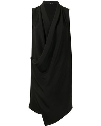 Voz Draped Sleeveless Mini Dress - Black