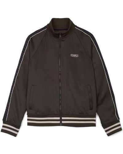 Purple Brand Striped-edge Lightweight Jacket - Black