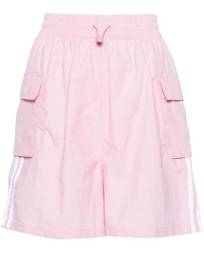 adidas 3-stripe cargo shorts - Pink