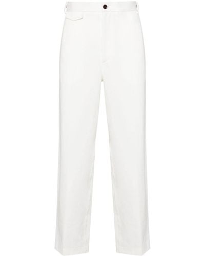 Gucci Web-Detail Cotton Trousers - White