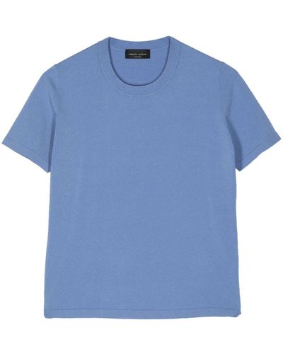 Roberto Collina Gestricktes T-Shirt - Blau