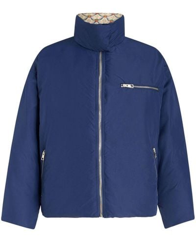 Etro Pegaso モチーフ キルティングジャケット - ブルー