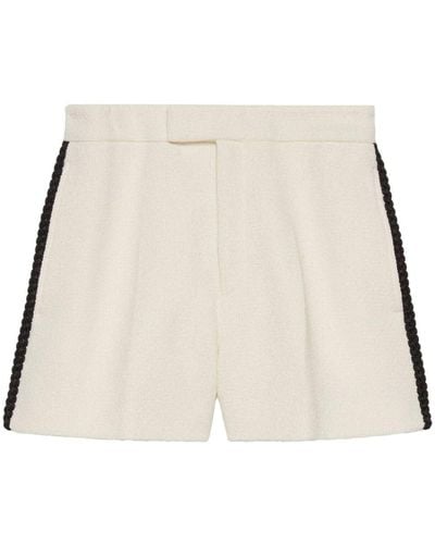 Gucci Braid-embellished Tweed Shorts - Natural