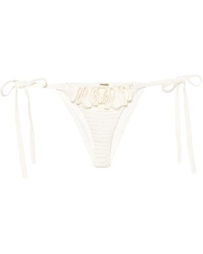 Cult Gaia Carita Crochet-knit Bikini Bottoms - White