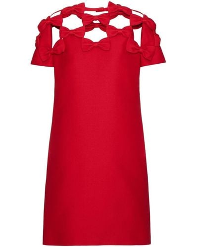 Valentino Garavani Vestido corto Crepe Couture bordado - Rojo