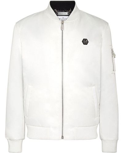 Philipp Plein Chaqueta bomber con estampado Skull - Blanco