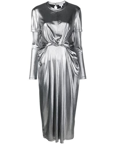 Loewe Robe mi-longue à design drapé - Gris