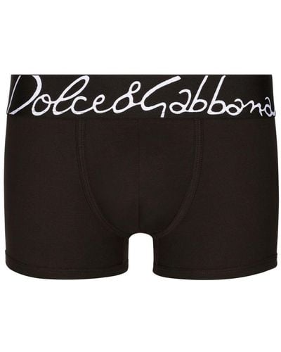 Dolce & Gabbana Logo-waistband Low-rise Boxers - Black