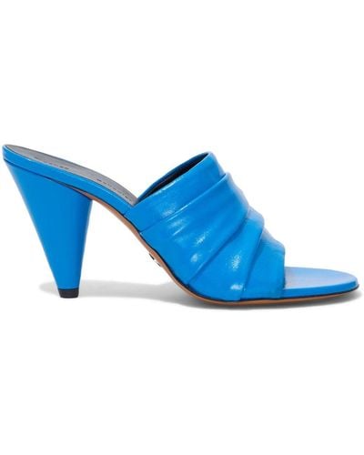 Proenza Schouler 85mm Gathered-detail Leather Sandals - Blue