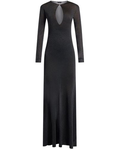Tom Ford Keyhole-neck Semi-sheer Maxi Dress - Black