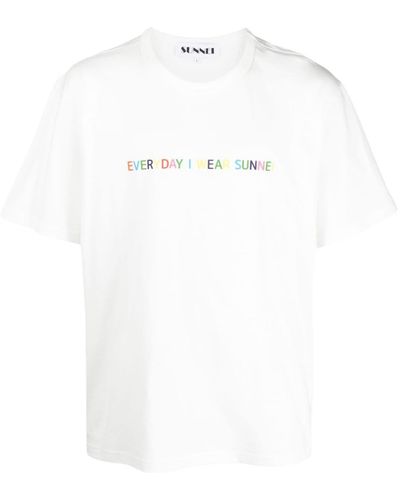 Sunnei T-Shirt mit "Everyday I Wear "-Print - Weiß