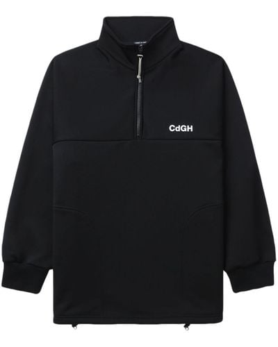 Comme des Garçons Logo-print Quarter-zip Sweatshirt - Black