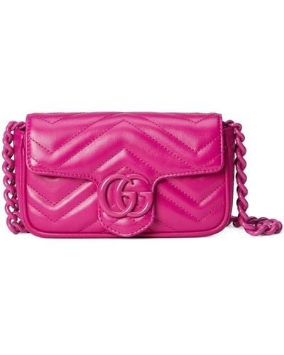 Gucci GG Marmont Mini Leather Belt Bag - Pink