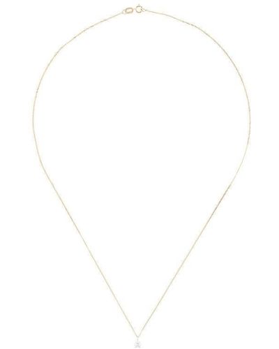 LE STER 18kt Yellow Gold Diamond Bombette Solitaire Necklace - Metallic