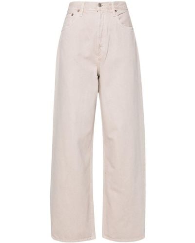 Agolde Low Slung Baggy Low-rise Straight-leg Jeans - Natural