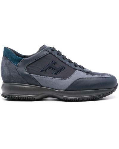 Hogan Interactive Leather Trainers - Blue