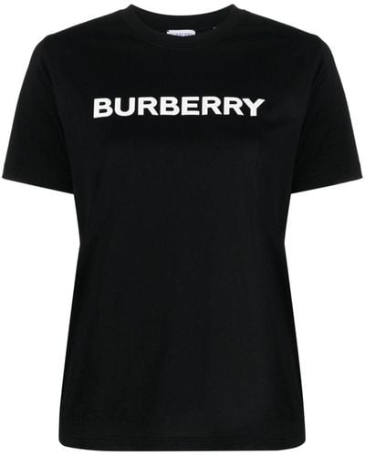 Burberry T-shirt en coton à logo imprimé - Noir