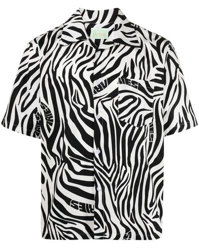 Aries Hemd mit Zebra-Print - Schwarz