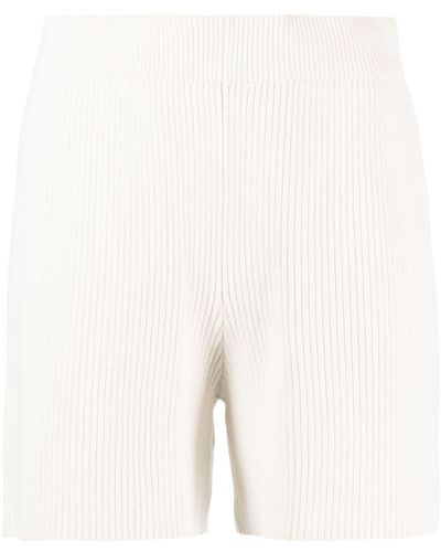 JOSEPH Rib-knit Silk-blend Shorts - White